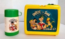 Vintage Popeye & Son A New Generation Plastic Lunch Box w/Thermos 1987 picture
