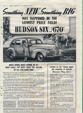 Magazine Ad - 1940 - Hudson Six picture