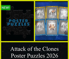 ATTACK OF CLONES POSTER PUZZLES EPIC GOLD 20 CARD SET-TOPPS STAR WARS TRADER picture