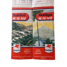 Scarce Vintage 1948 Standard-Vacuum Oil Philippine Road Map, Mobilgas, 2 Sided picture