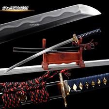 Top-level Hand Polished Clay Tempered Japanese Katana Sword Real Hamon T10 Steel picture