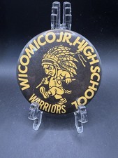 Vintage Wicomico High School Warriors Pinback Button Salisbury MD Mascot WiHi picture