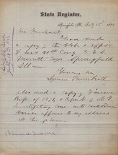 LYMAN TRUMBULL - AUTOGRAPH LETTER SIGNED 07/15/1872 picture