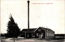 Electric Light Plant Gaylord Michigan Utility Building Postcard picture