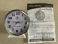 Acurite Key wound Alarm Clock White Model 15606 picture