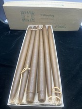 Williamsburg Soap & Candle Co 15” Taper Olde Olive Brown UnScented 12 Unused Vtg picture