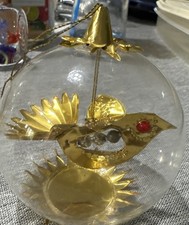 Vintage Resl Lenz Western Germany Gold Foil Spinner Bird Christmas Ornament Rare picture