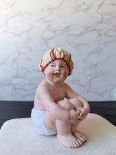 Gerbruder Heubach Piano Baby bisgue figurine Child Bath Cap small size Germany picture