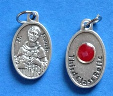St. Saint Francis + Third Class Relic - OX 1 inch Medal picture