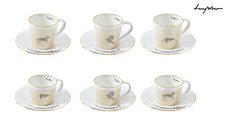 LUYCHO Locomotion Porcelain Mug 240/330ml Horse/Bird/Cat Choice Gold Rim picture