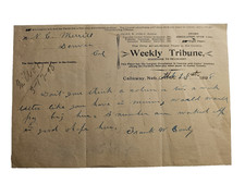 1898 Frank W Conley Letter Nebraska Editor Arrest Foreclosure Bootlegging picture