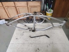 1979 SCHWINN STINGRAY SCRAMBLER 20 INCH SILVER  FRAME KICKSTAND + HEADBADGE L$$K picture