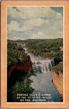 1911 Portage Falls Genesee River NY Erie Railroad Vintage Postcard picture