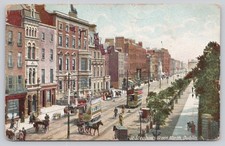Vintage Dublin St. Stephen's Green North Street Scene Postcard Lawrence picture