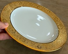 Vtg Benjarong Style Gold Encrusted White Porcelain Hand Painted Thai Plate 9.25