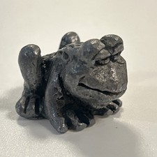 VTG Miniature TOAD FROG Super Tiny Mini Spotted pewter picture