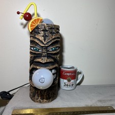 RARE David Krys Elviki Tiki Table Lamp Hawaii Tapa Style Lamp Art ONLY 1 ON EBAY picture