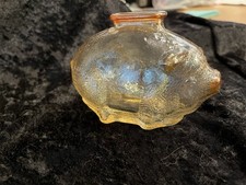 Depression Amber Textured/crinkle Glass @ 3