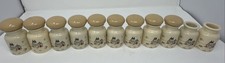 Vintage Certified International Heartland Spice Jars Set 11 Ceramic Canisters picture