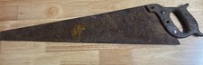 Vintage Warranted Superior Hand Saw Wood Handle (D) picture