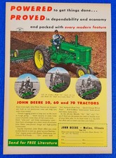 1954 John Deere 50 60 70 Tractors Old Time Rural Agriculture Machinery Print Ad picture