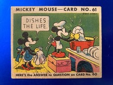 1935 Gum Inc. Mickey Mouse #61 Dishes The Life - TOUGH CARD picture