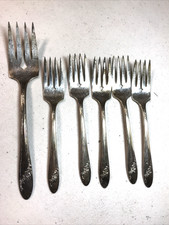 Vintage Oneida Community Tudor Plate Dessert Forks 6 Pieces picture