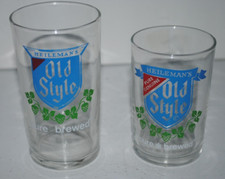 Heileman's Old Style Beer, vintage shell / tasting glasses, TWO DIFFERENT picture