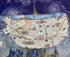🚨Stoney Clover Lane Disney Parks Main Street U.S.A. Jumbo Fanny Pack White Blue picture