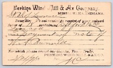 Antique Perkins Wind Mill  Ax Company Advertising Card 1898 picture