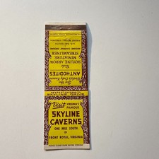 Skyline Caverns One Mile South Front Royal VA Vintage Matchbook Cover 5MB126-1 picture