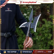 Halberd Renaissance Replica Hand Forged Iron Steel Spike Medieval Polearm 50inch picture