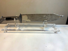 Vintage Mid Century Mexican Bowie Knife Aluminum Engraved Handle Etched Blade picture
