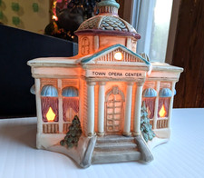 Vintage Traditions Holiday Village Porcelain Lighted Christmas Town Opera Center picture