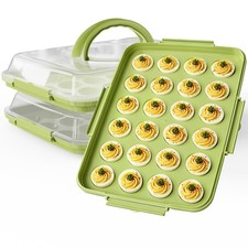 Deviled Egg Containers with Lid - 2 Pack 48 Count Reusable Egg Holder Storage... picture