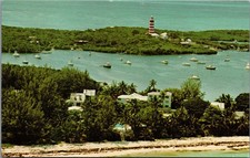 Hope Town Bahamas Lighthouse Harbour Lodge Abaco Chrome Postcard picture