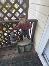 Antique American statue with lantern. picture