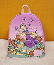 Loungefly Disney Tangled Sunflower Field Rapunzel Pascal Pink Mini Backpack NEW picture