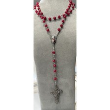 Rare St Jacinta & St Francisco Marto Red Rosary Fatima Vintage Religious picture