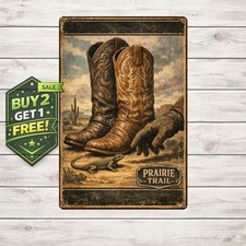 1978 Nocona Cowboy Boots Scorpion Aluminum Vintage Metal Sign picture