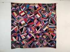 antique amazing crazy Quilt velvet & silk Quilt embroidery patchwork item782 picture