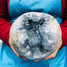 7.81 LB Large Natural Celestite Geode Crystal Cluster Healing Specimen 3950 picture