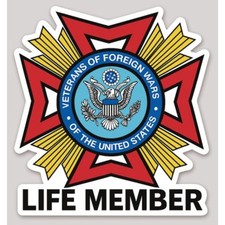 3 Inch Non Reflective VFW LIFE MEMBER Veterans Of Foreign Wars Sticker picture