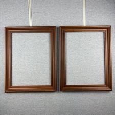 Pair Vintage MCM All Wood Picture Frames Fit 12 X 16 Art Overall 15 X 19 EUC picture