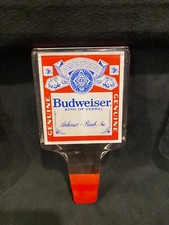 VTG Budweiser BEER TAPPER -Acrylic Lucite Bud Beer Tap Handle Pull Draught Draft picture