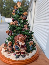 Boyds Bears Vintage Danbury Mint Lighted 13” Christmas Tree Sculpture  - Retired picture