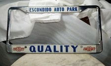 RARE CHEVROLET ( ESCONDIDO Ca.)”QUALITY CHEVROLET” CAR LICENSE PLATE FRAME picture