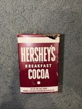 Very Rare WWII Vtg Hershey's Breakfast Cocoa Cardboard Box With Tin Lid & Cocoa picture
