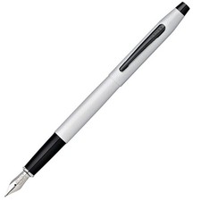 Classic Century Brushed Chrome Fine Nib Fountain Pen New In Box AT0086-124FS picture