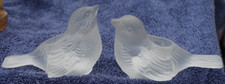 2 Ea. Vintage ~ Sparrows ~ Frosted Glass ~ Candle Holders picture